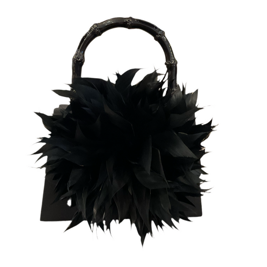 Black Lulu Feather Handbag