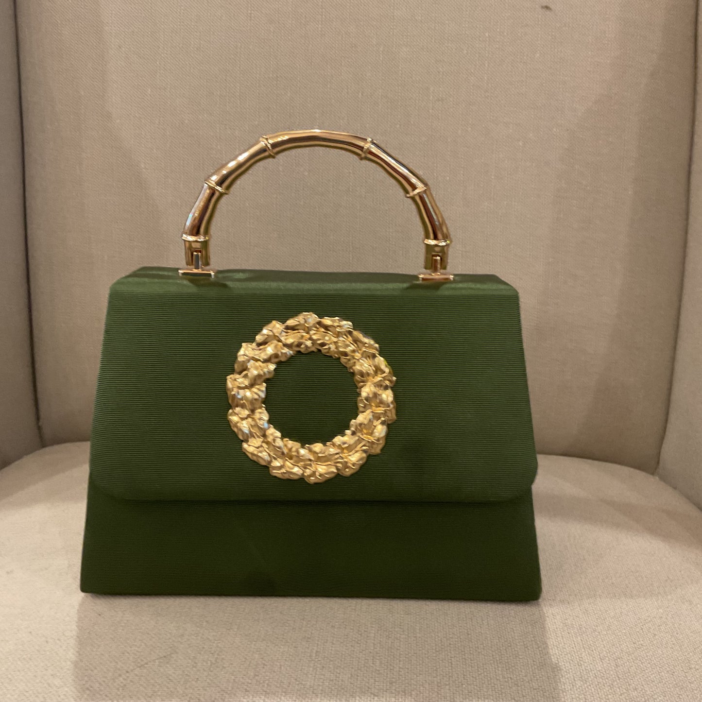 Green Lulu Wreath Handbag