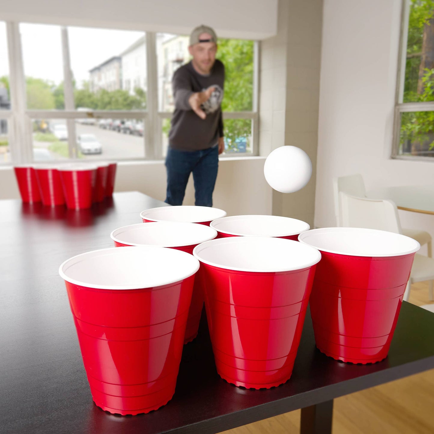 Party Giant Pong Set - Set of 20 XL Cups & 4 XL Balls