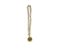 Load image into Gallery viewer, Lady Coin Brushed Gold Necklace
