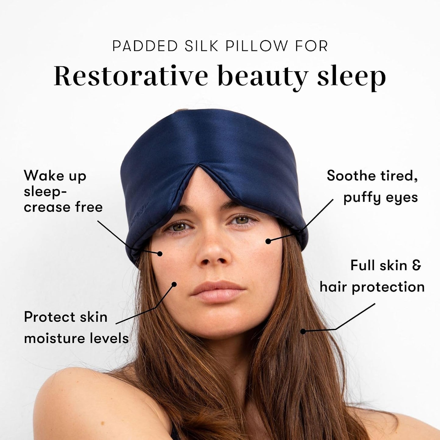 DROWSY Midnight Blue Silk Sleep Mask