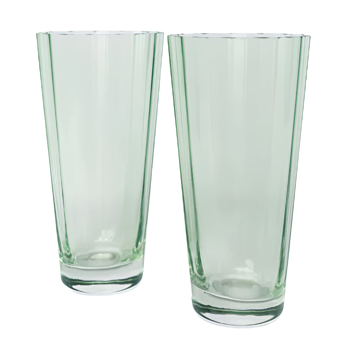 Estelle Colored Glass Mint Green Sunday High Balls - Set of 2