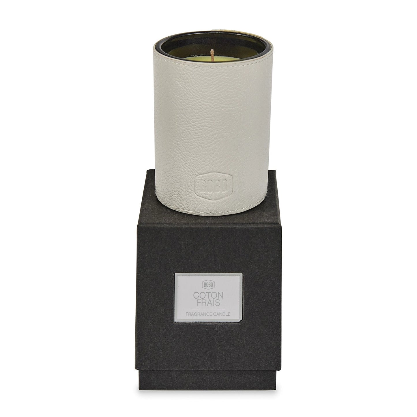 Cotton Frais Faux Leather Wrapped Candle