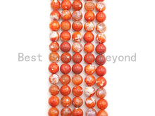 Load image into Gallery viewer, Natural Orange Fire Agate Beads, 6mm/8mm/10mm Round Faceted Fire Agate Beads, 15.5&quot; Full Strand, Sku#UA68
