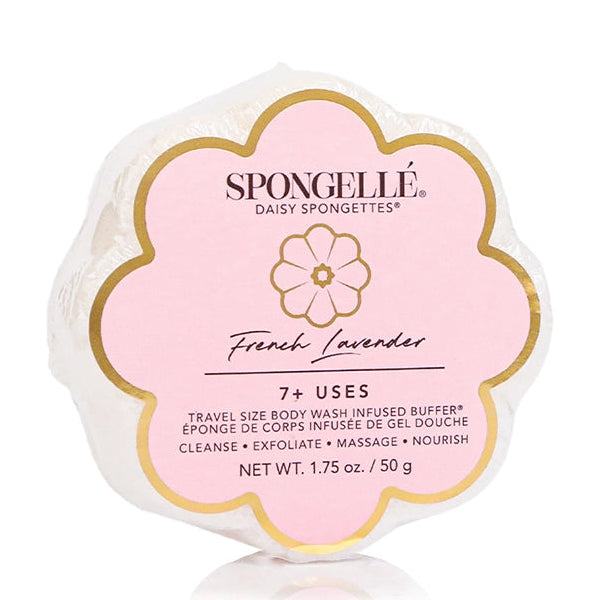 Spongellé French Lavender body scrub packaging on a white background