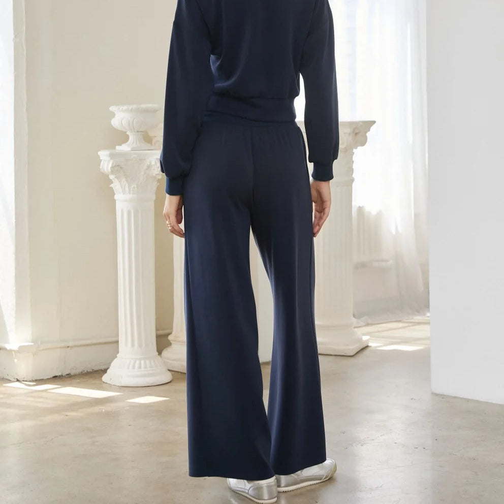 Navy Soft Modal Easy Pull Up Pants