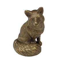 Load image into Gallery viewer, Antiqued Solid Brass Sitting Fox
