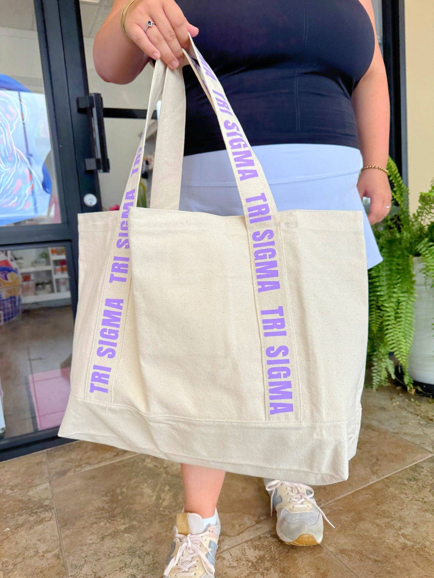 Sorority Strap Canvas Tote Bag