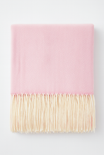 Load image into Gallery viewer, Pink Herringbone Fringed 50x60 Inch Throw Blanket
