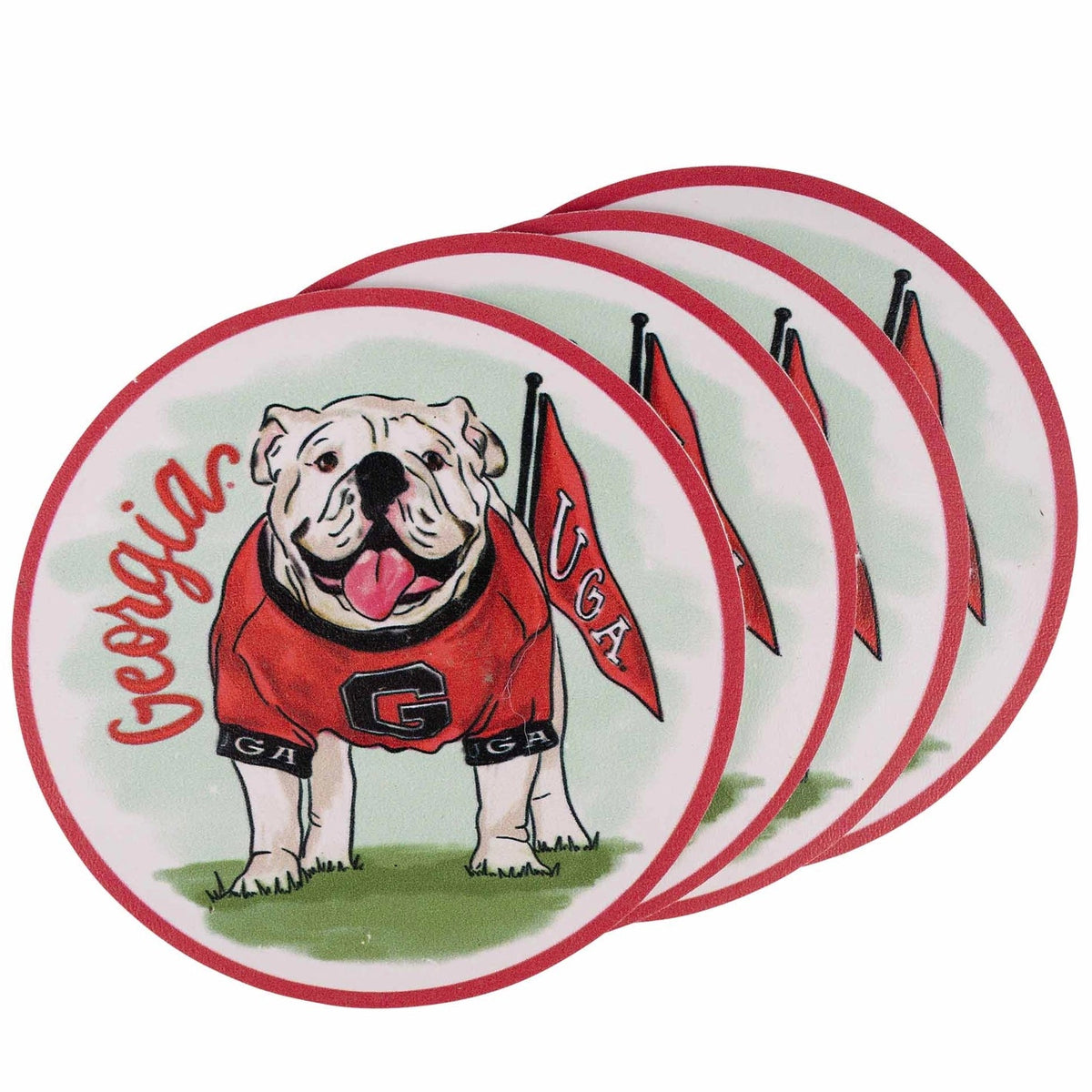 Georgia Mascot Vinyl Coasters