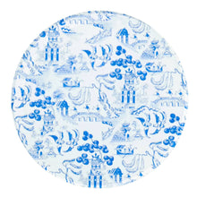 Load image into Gallery viewer, Round acrylic coaster with blue and white pattern on a white background
