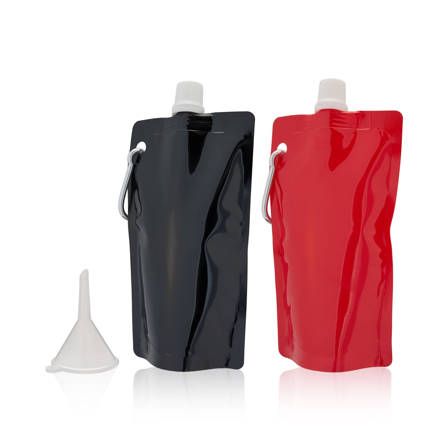 Smuggle Flexible Plastic Pouch Flasks w/Carabiners -Set of 2