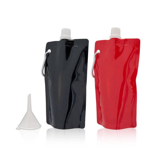 Smuggle Flexible Plastic Pouch Flasks w/Carabiners -Set of 2