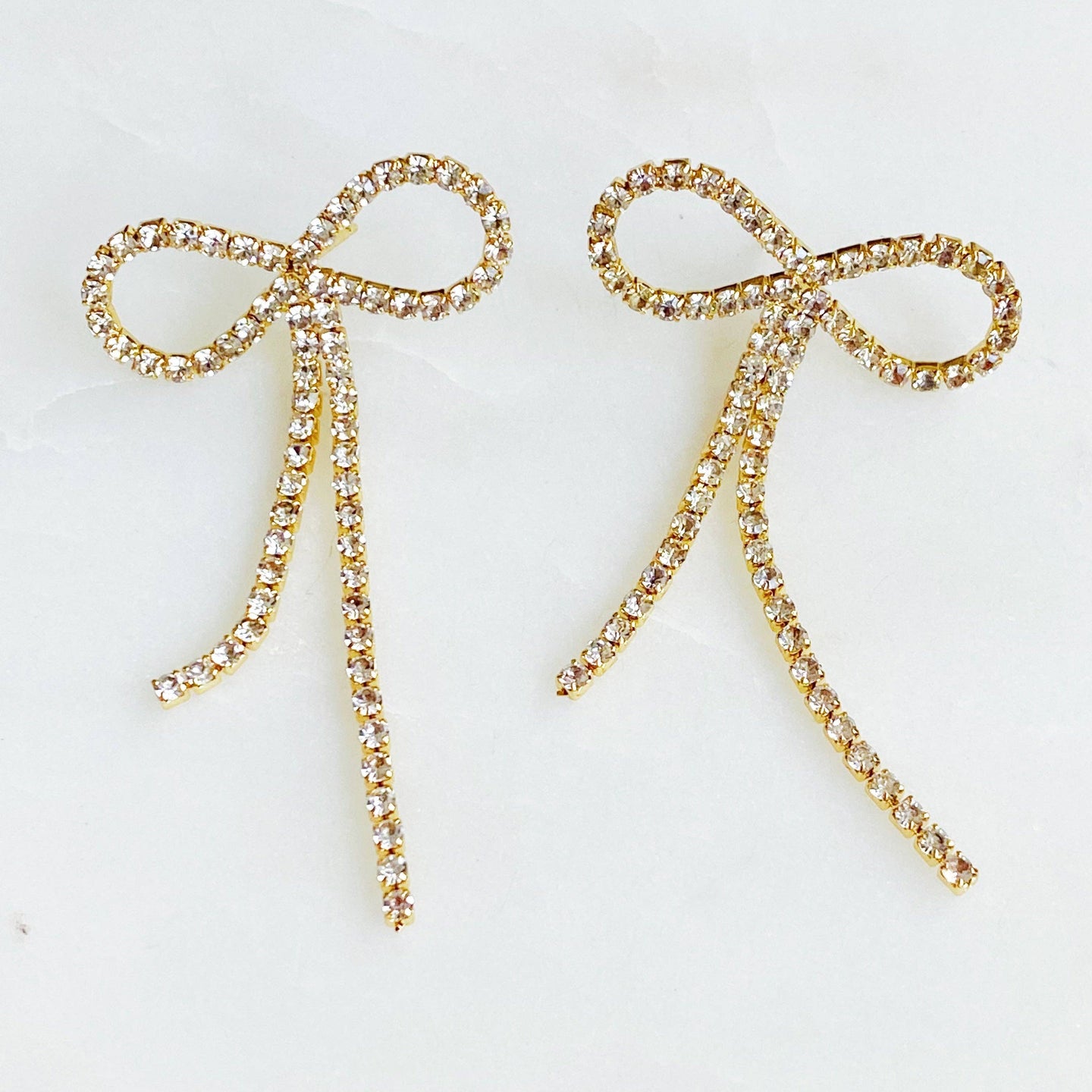 Rhinestone Bow Earrings