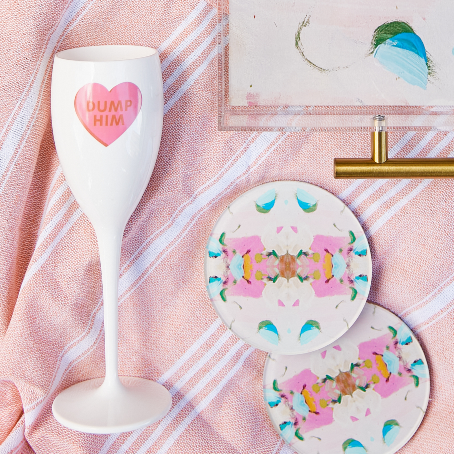 Monets Garden Pink Coaster | Laura Park Designs x Tart