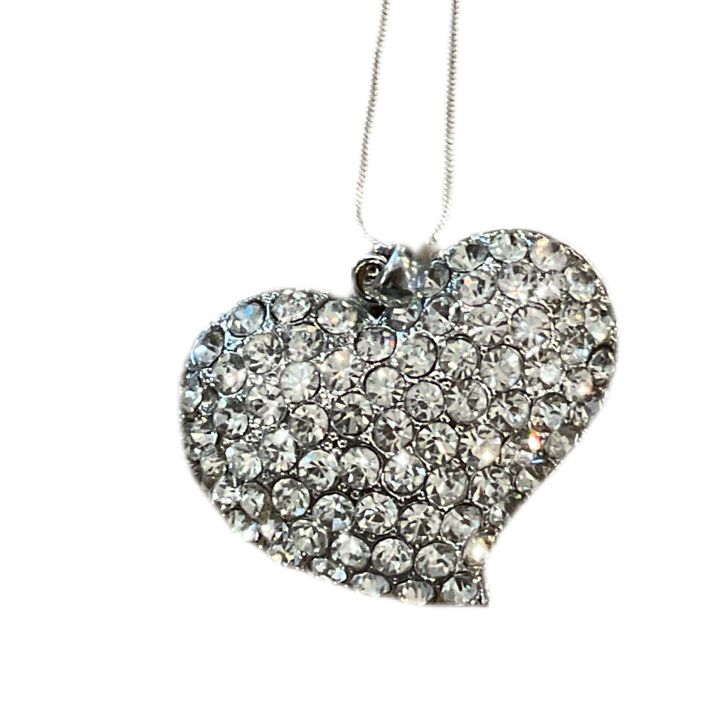 Silver Heart Jewel Necklace
