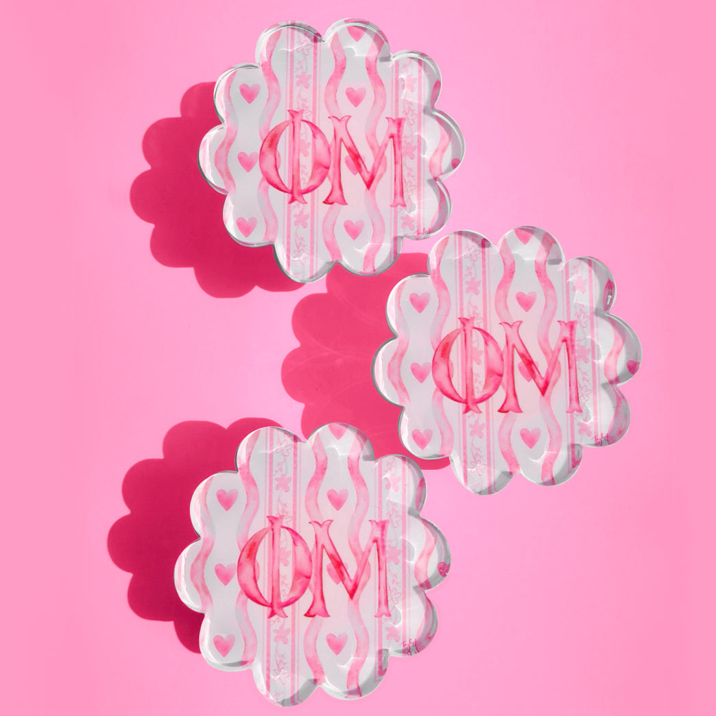 Sorority Scalloped Acrylic Coasters