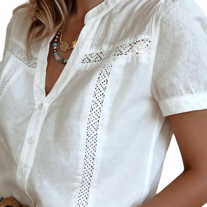 French Western Ecru Lace Top