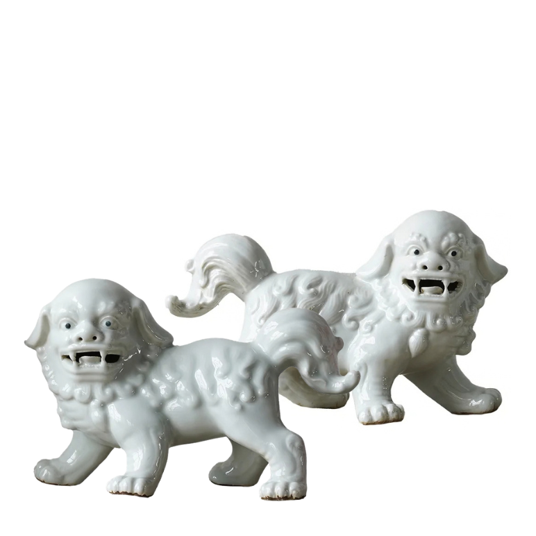 Porcelain Lion Pair