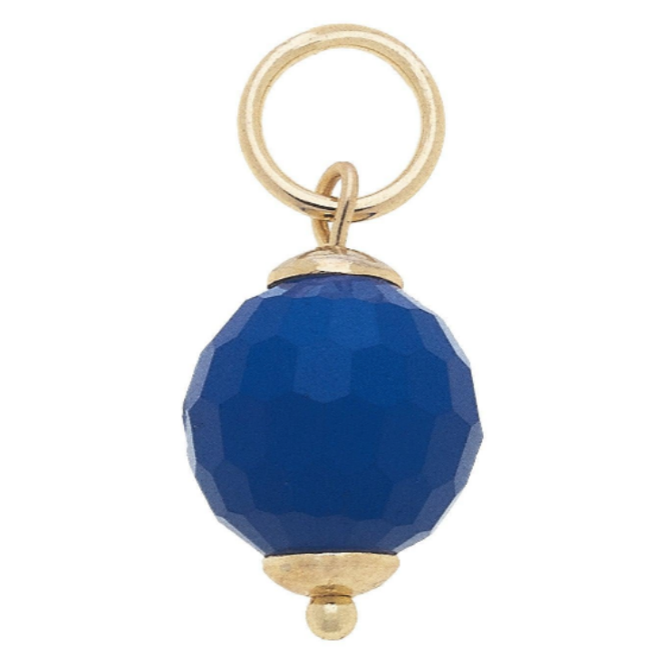 Faceted Bead Charm in Navy