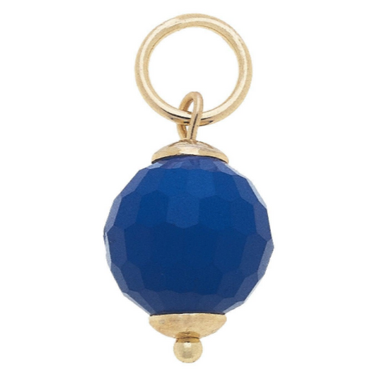 Faceted Bead Charm in Navy