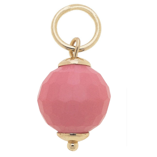Faceted Bead Charm in Pink