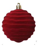 Load image into Gallery viewer, Burgundy Velvet Ribbed Ornament
