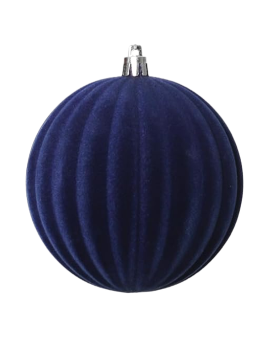 3" Ribbed Navy Ornament