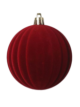 Load image into Gallery viewer, Burgundy Velvet Ribbed Ornament
