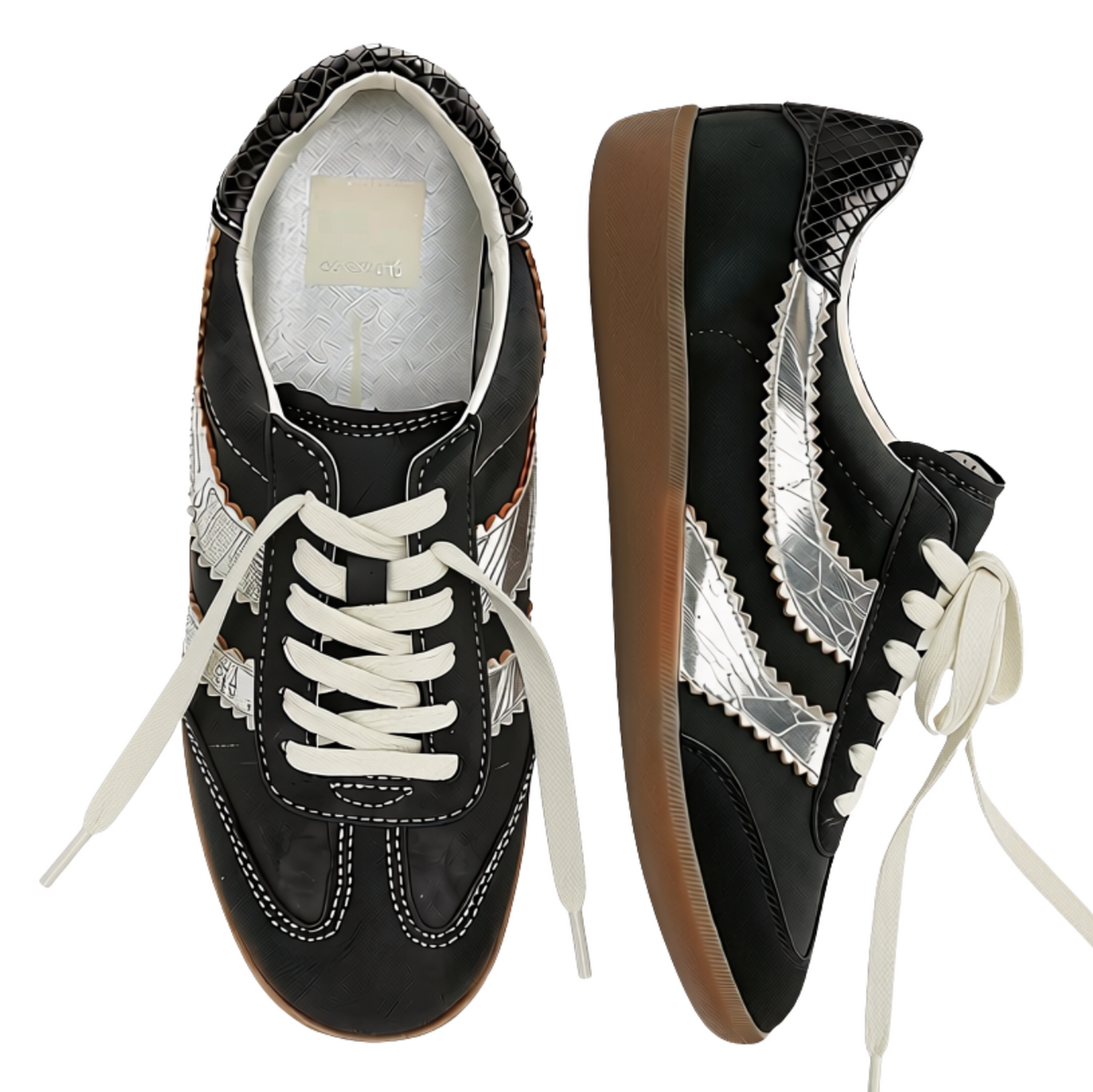 Dolce Vita Merit Anthracite Embossed Leather Sneakers