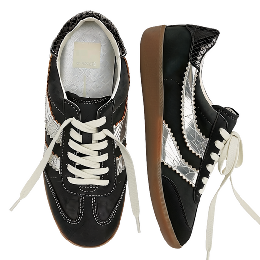 Dolce Vita Merit Anthracite Embossed Leather Sneakers