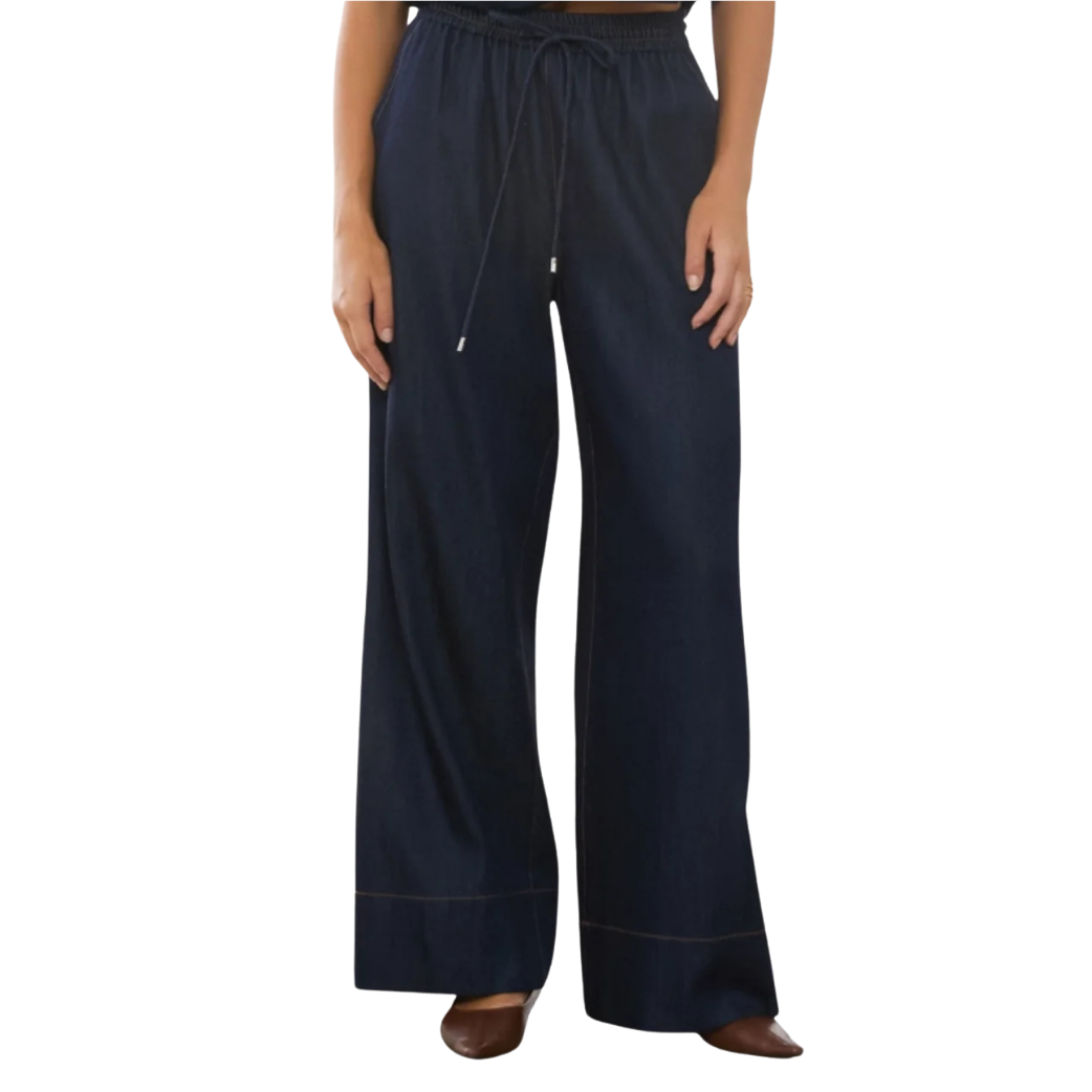 Drawstring Denim Pants