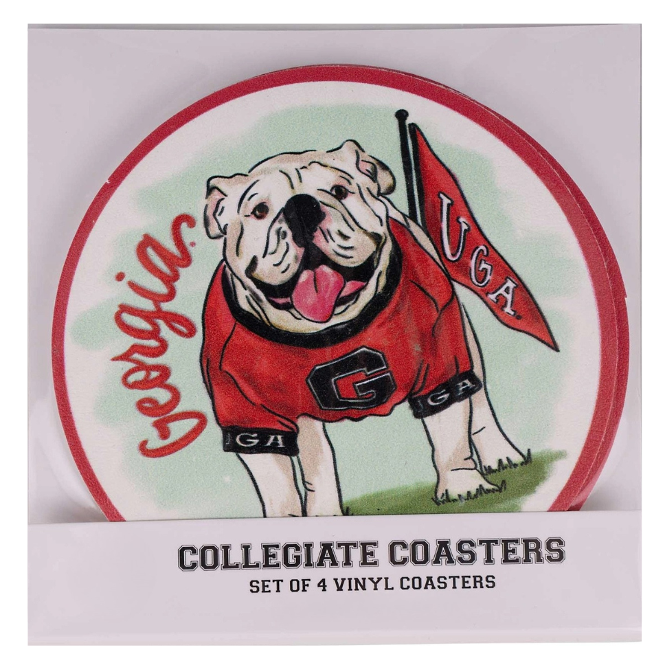 Georgia Mascot Vinyl Coasters