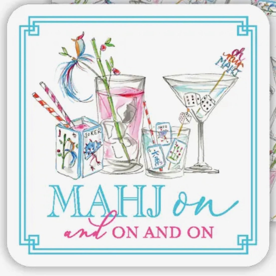 Rosanne Beck Mahjong Cocktails Coaster - Thumbnail 2