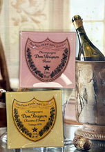 Load image into Gallery viewer, Vintage Dom Pérignon Rose Decoupage Glass Tray
