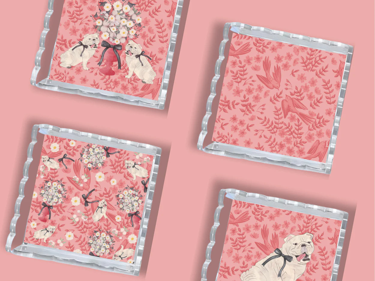 Bulldog Acrylic Scalloped Tray