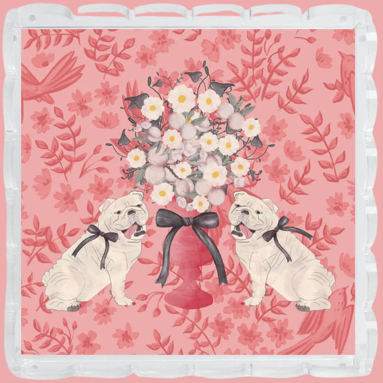 Bulldog Acrylic Scalloped Tray