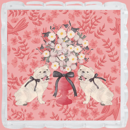 Bulldog Acrylic Scalloped Tray