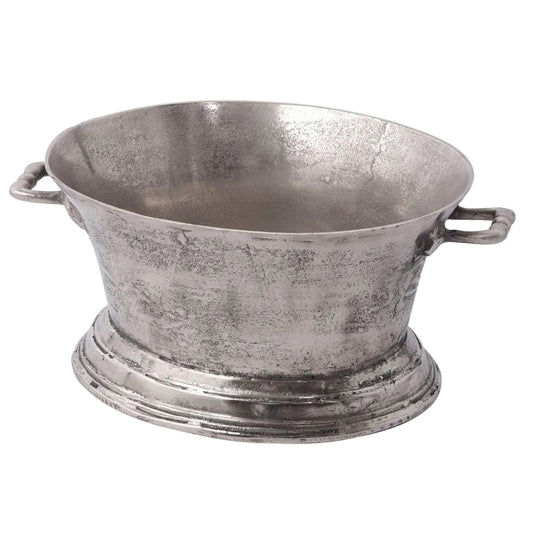 Cast Aluminum Ice Bucket/ Wine Cooler Raw Nickel
