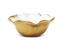 Load image into Gallery viewer, White/Gold Soup Bowls New Bone China Scalloped Edge
