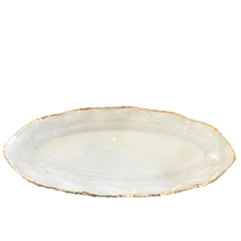 Load image into Gallery viewer, Glass Tray With Gold Scalloped Rim
