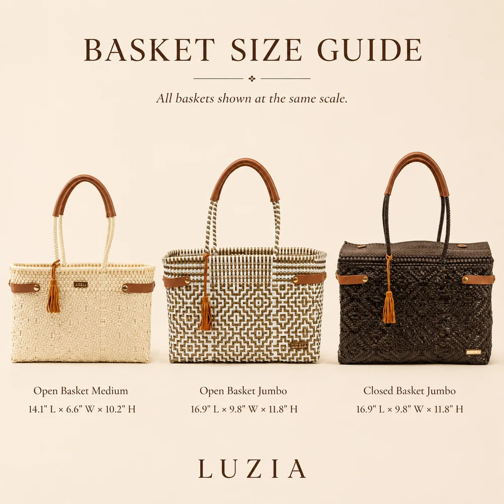 OPEN BASKET MEDIUM LINES BROWN BEIGE