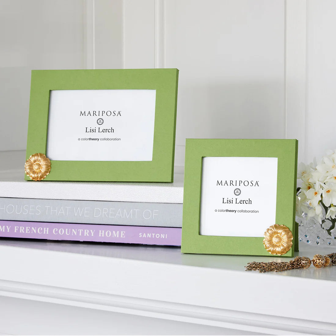 Mariposa Flower Meadow Green 4x4 Frame