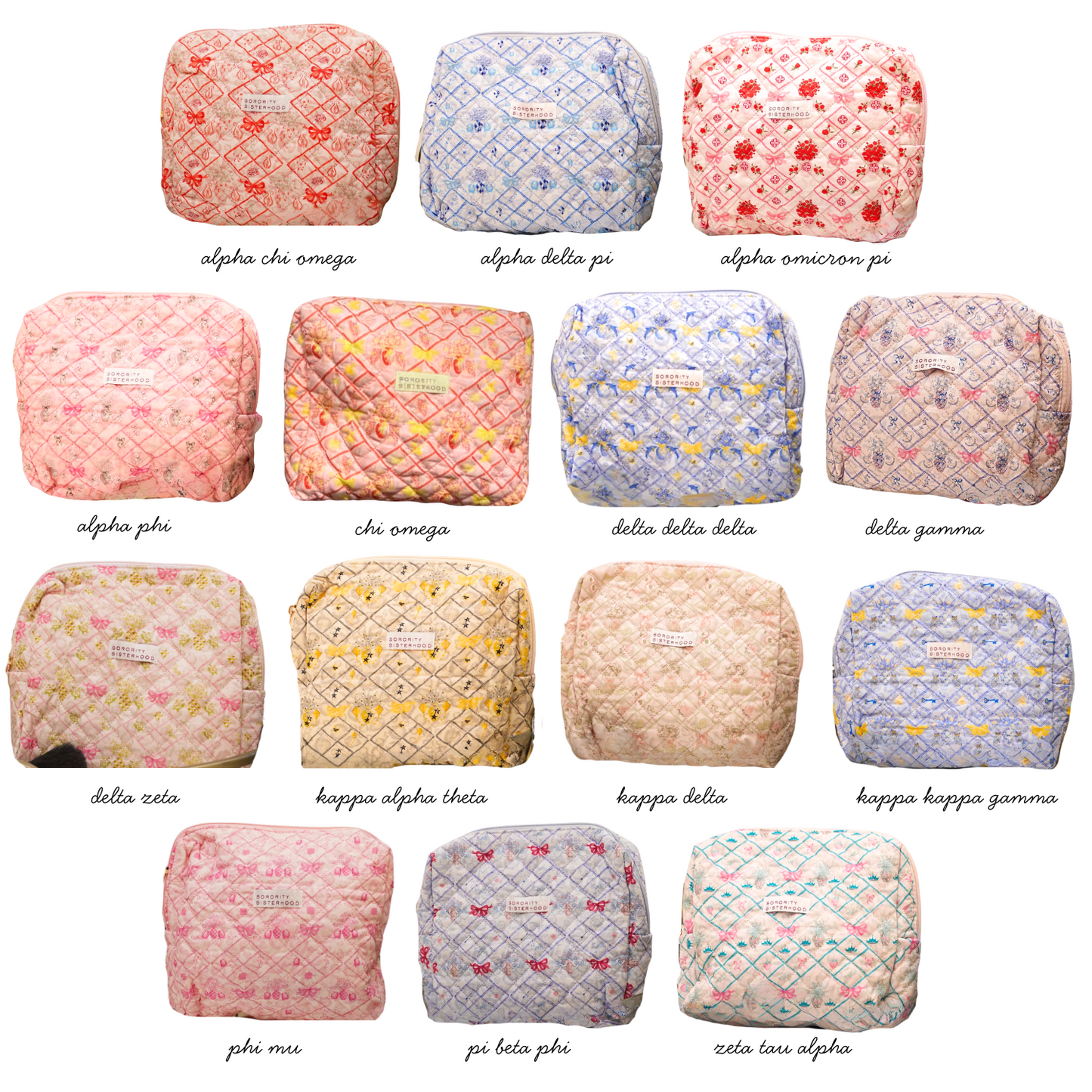 Sorority & Sisterhood Quilted Toiletry Bag