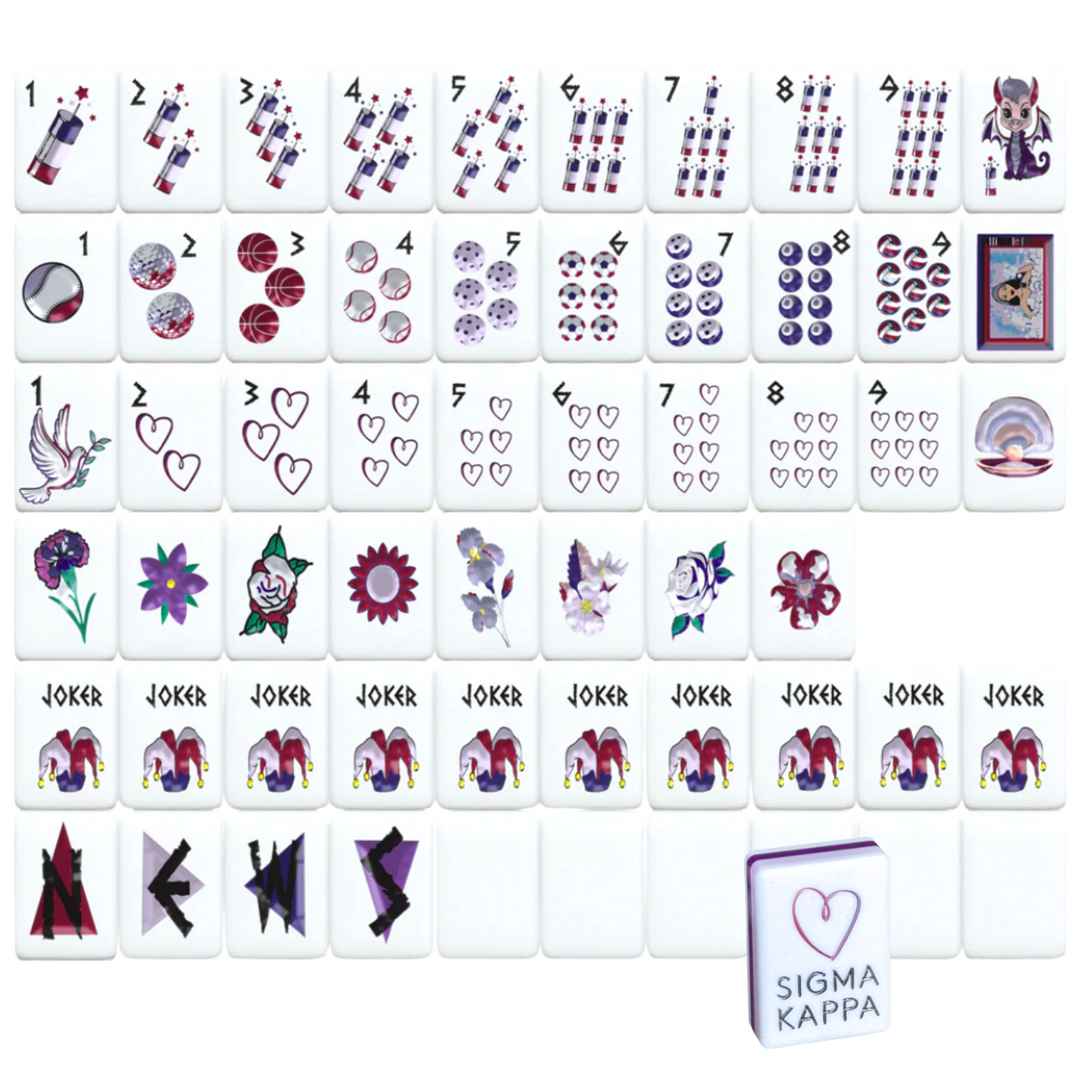 Sorority Mahjong Tiles