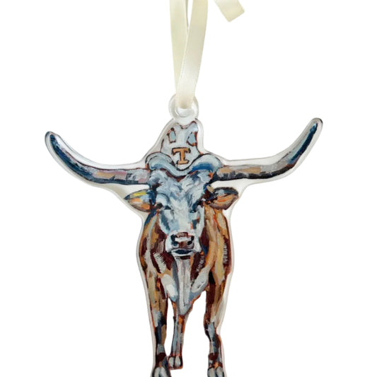 Acrylic Texas Longhorn Ornament