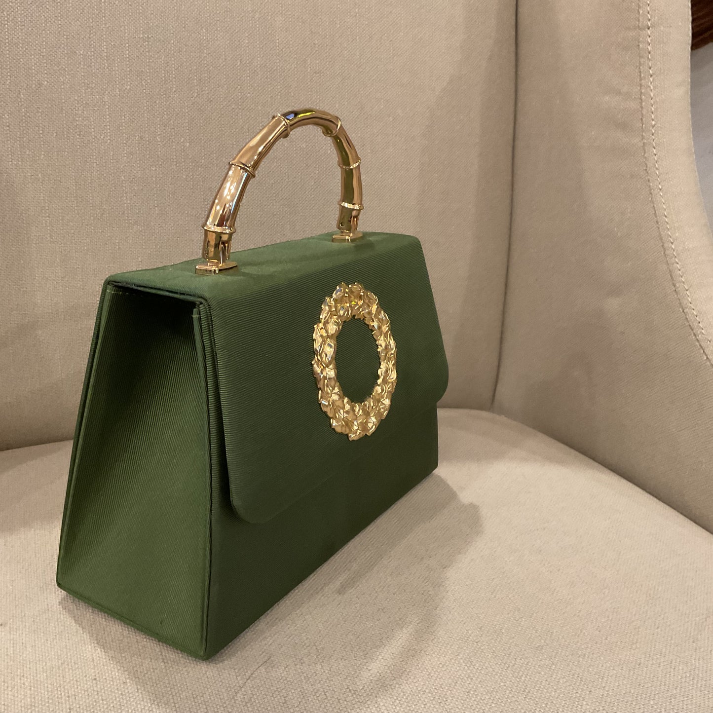 Green Lulu Wreath Handbag