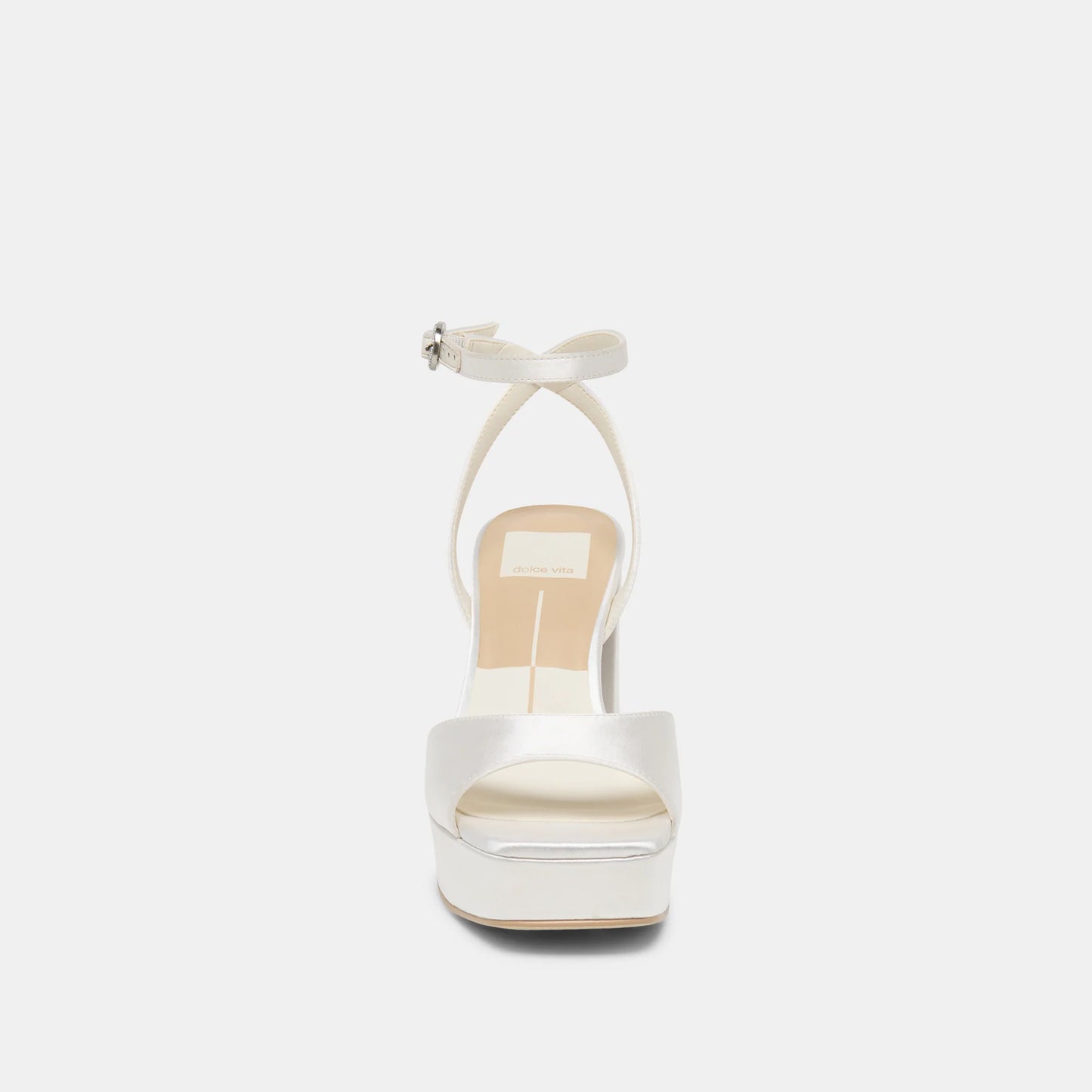 Dolce Vita Felicia White Satin Heels