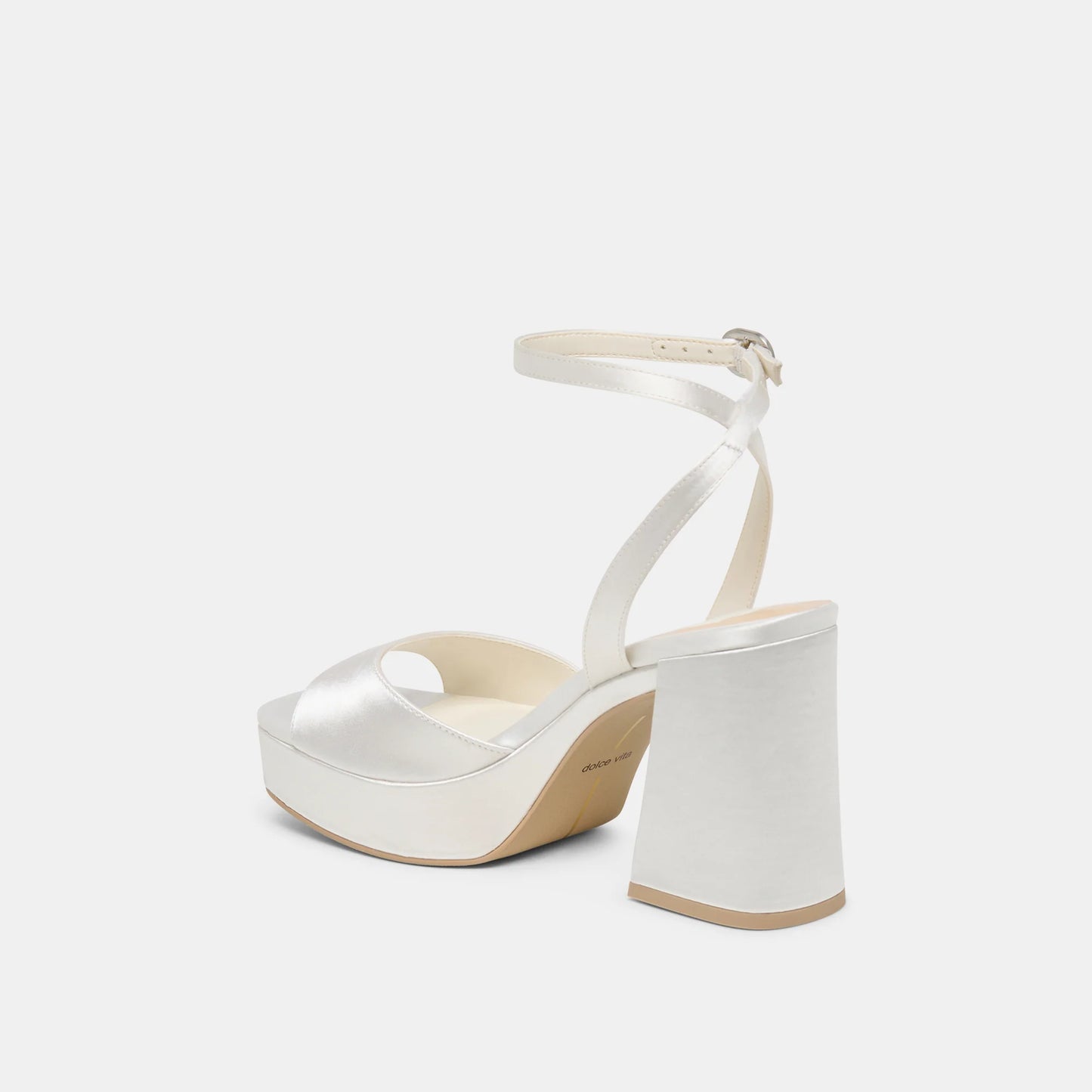 Dolce Vita Felicia White Satin Heels
