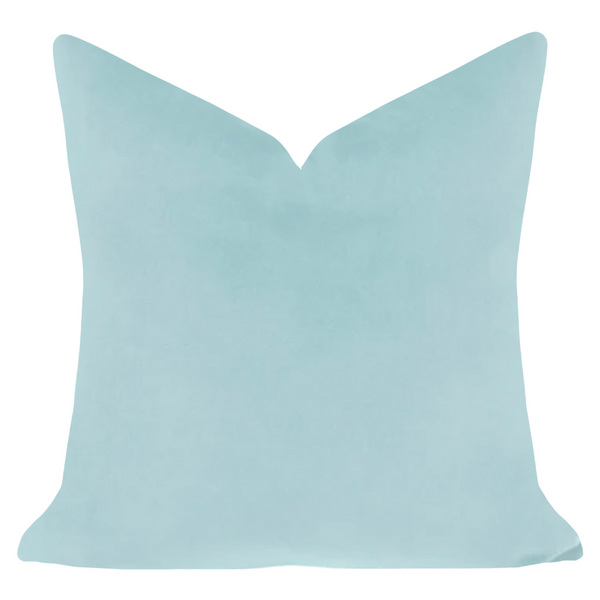 Laura Park Spa Blue 22x22 Solid Velvet Pillow